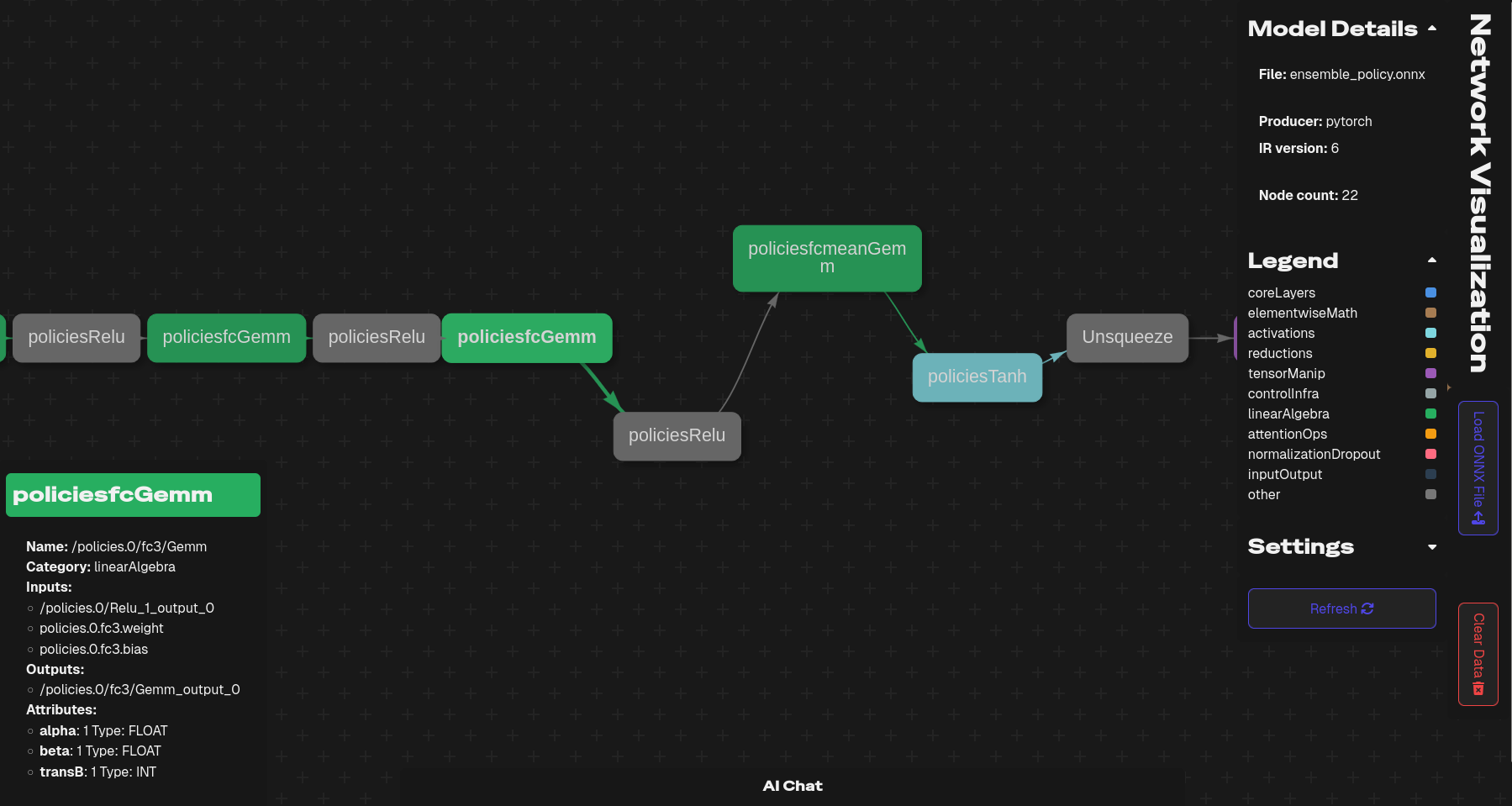Neural network visualization screenshot